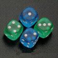 15MM 六面圆角透明点数骰